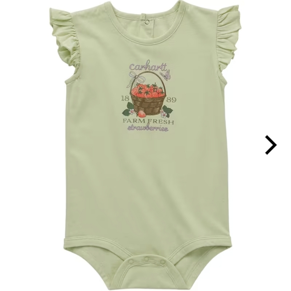 Carhartt Infant Girls' Strawberry Short-Sleeve Bodysuit 6M NWT